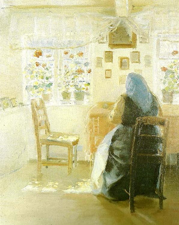 Anna Ancher solskin i stuen oil painting picture